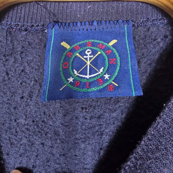 Vintage Oarsman Christmas Sweatshirt Large Unisex Blue Santa - Picture 9 of 9